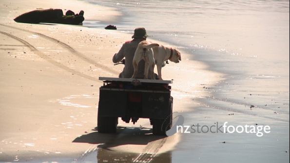 Dog and Man on a Quadbike 2875